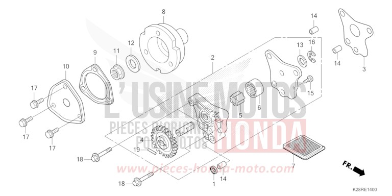 POMPE A HUILE de CRF125F "Petites Roues" EXTREME RED (R292) 2025